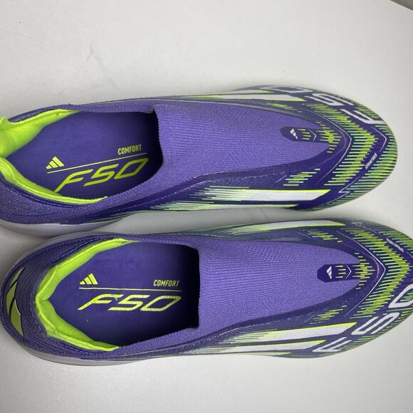 Adidas F50 Elite Laceless FG Soccer Cleats Purple Lucid Lemon JH7628 Mens 10.5 main image 5